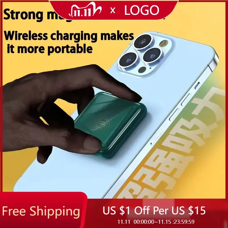 

Mini Magsafe Power Bank 50000mAh Compact Portable Mobile Phone External Power Supply Wireless Fast Charging Magnetic Power Bank