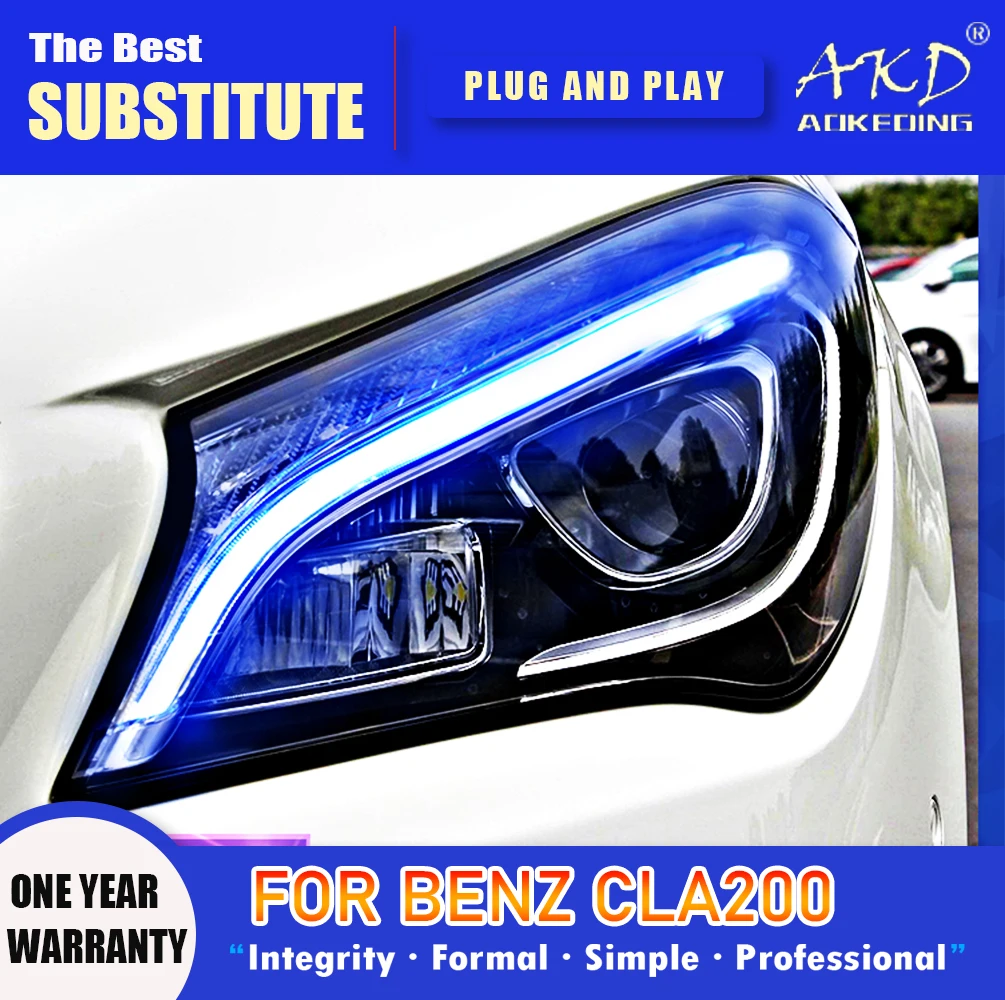 

AKD Head Lamp for Benz CLA200 W176 LED Headlight 2014-2019 Headlights CLA260 DRL Turn Signal High Beam Angel Eye Projector Lens