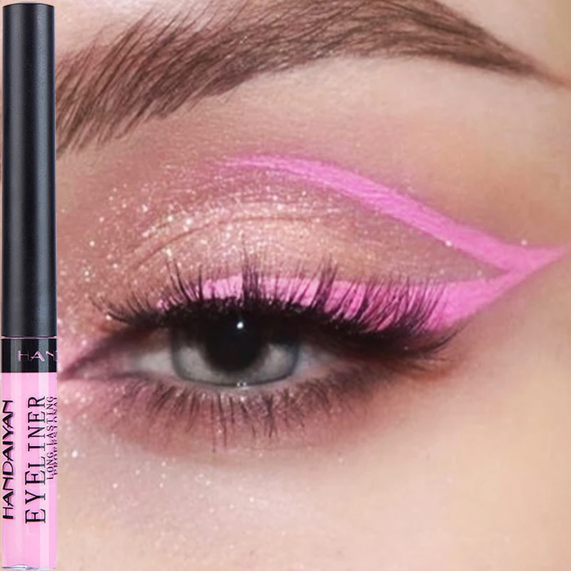 Quick-dry No Blooming Colorful Blue Yellow White Red Eye Liner Pen Makeup Cosmetics Tools