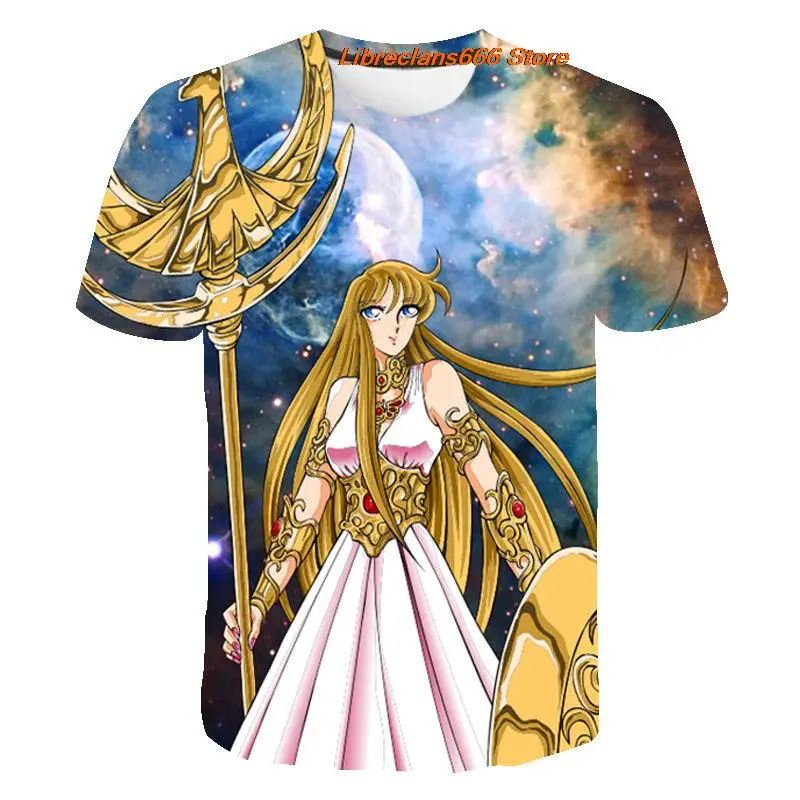 Anime Saint Seiya 3D Print T Shirt Summer  Fashion Graphics Golden Kids Casual Cool T-shirt Boy Girl Unisex Short Sleeve Tops