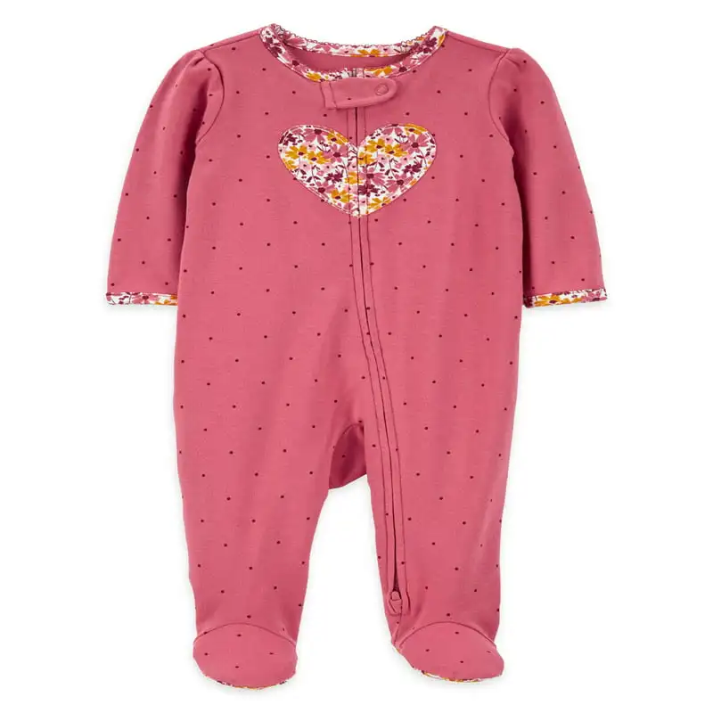 

Carter's Child of Mine Newborn Baby Girls Interlock Sleep 'N Play Footed Pajamas, 2 Pack, Sizes Preemie - 6/9 Months