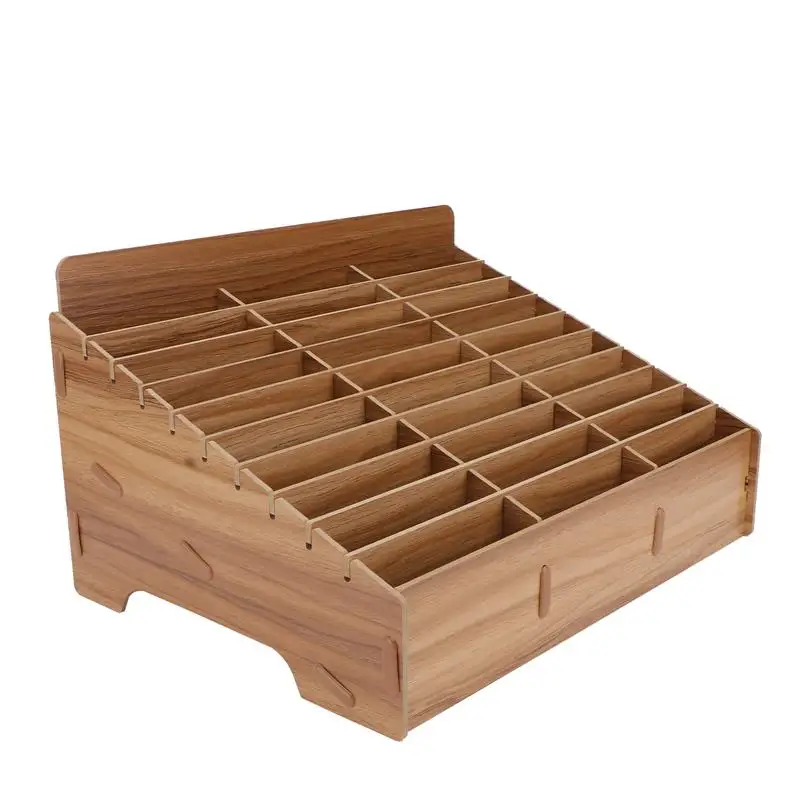 

Wooden Cell Phone Management Box Storage Box For Office Home Pen Tools Meeting Finishing Grid Multi Cell Phone Rack