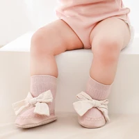 0 24m spring autumn newborn baby socks with rubber soles bowknot infant girls boys shoes toddler floor anti slip sock 2022 new