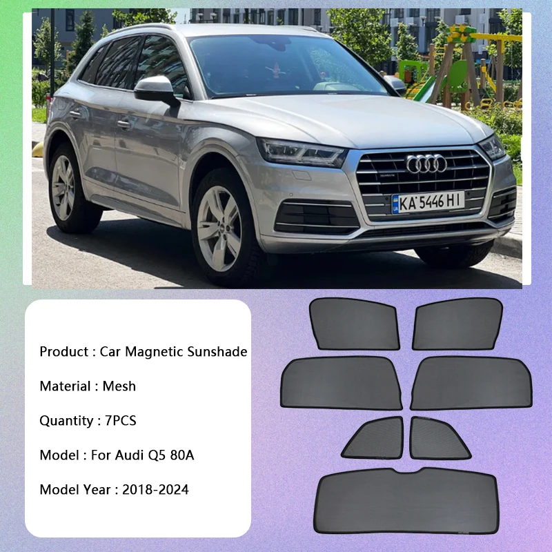 Магнитный солнцезащитный козырек для Audi Q5 80A 2018 2019 2020 2021 2022 2023 2024 защита от