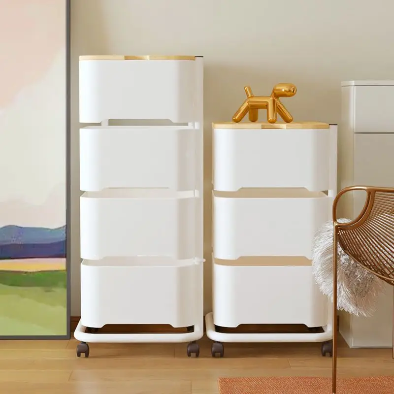 Вращающаяся Кухонная Тележка полка для хранения мебели прикроватный столик