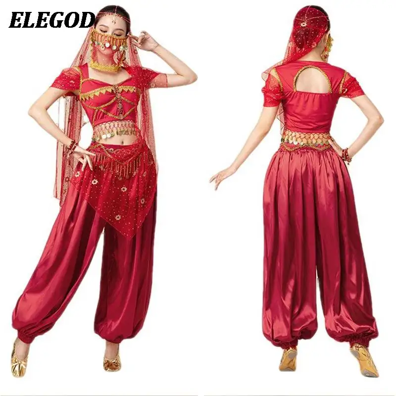 

Adult Lady Sexy Belly Dance Costume Set Arabian Princess Bellydance Practice Training Suit Women Oriental Indian Dance Outfit