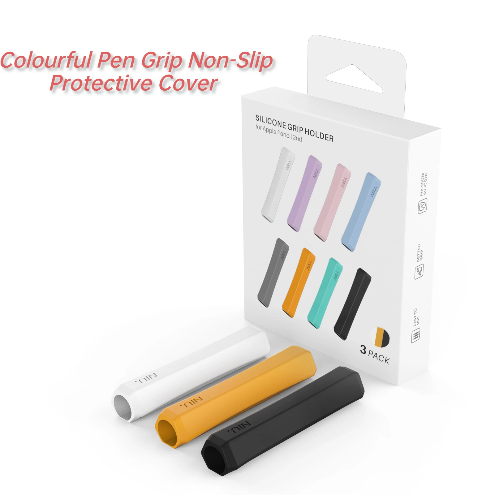 

Нескользящий защитный чехол с ручкой Подходит для карандаша Apple Pencil поколения 1/2 силиконовый удобный в удержании защитный чехол с ручкой