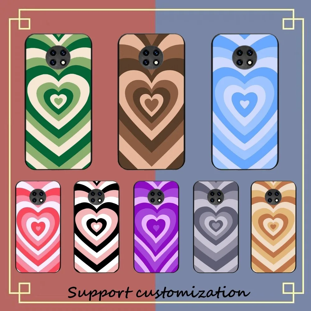 Fashion Purple Heart Swirl Circle Phone Case For Redmi 5 6 7 8 9 10 Plus Pro A GO K20 K30 K40 F3 Fundas