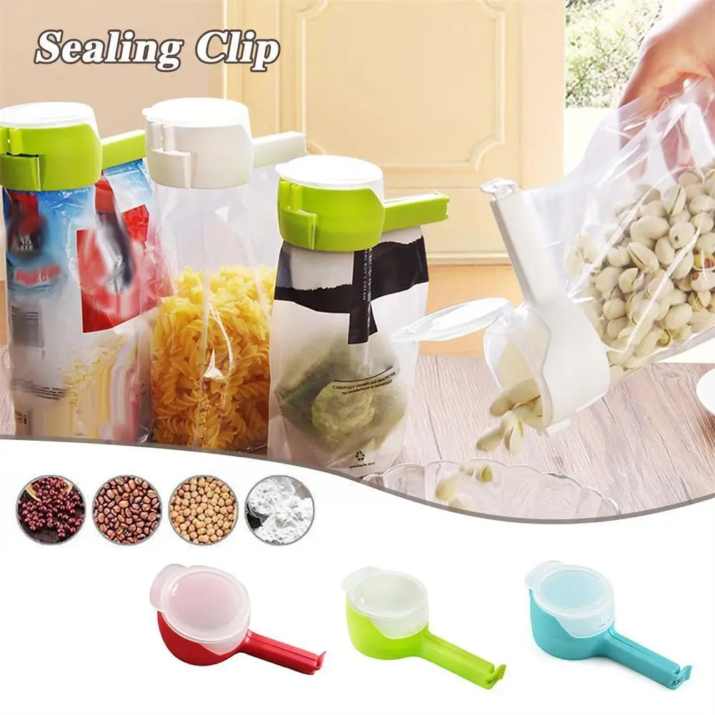 

Snack Sealing Clip Fresh Keeping Sealer Clamp Plastic Food Saver Travel Kitchen Gadgets Seal Pour Food Storage Bag Cap Clip A6C2