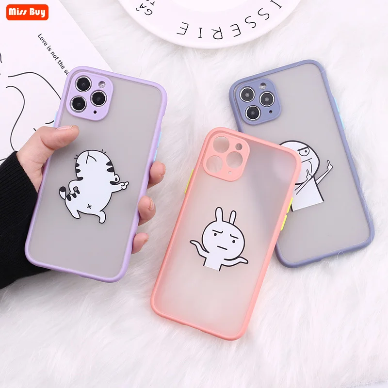 

Funny Cat Cactus Printing Silicone Shockproof Matte Phone Cases For iPhone 13 11 12 Pro Max Mini X XS Max XR 7 8 Plus Slim Cover