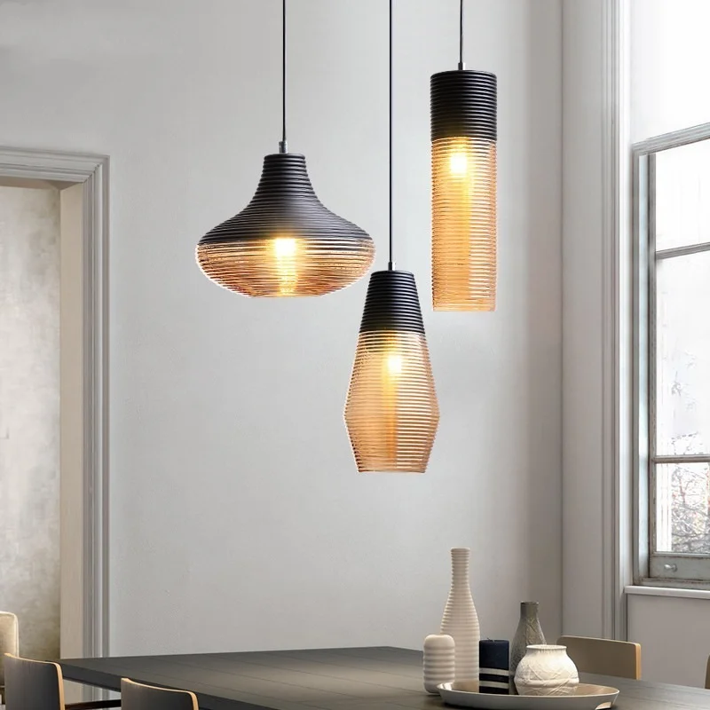 Modern and simple Southeast Asian Creative Coffee Shop Restaurant Bar Bedroom Bedside Glass Pendant lamps E27 lights for room