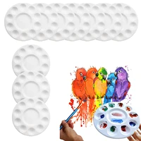 round paint pallets white paint tray diy art painting pallet with 10 wells convenient to use watercolor craft supplies for kids