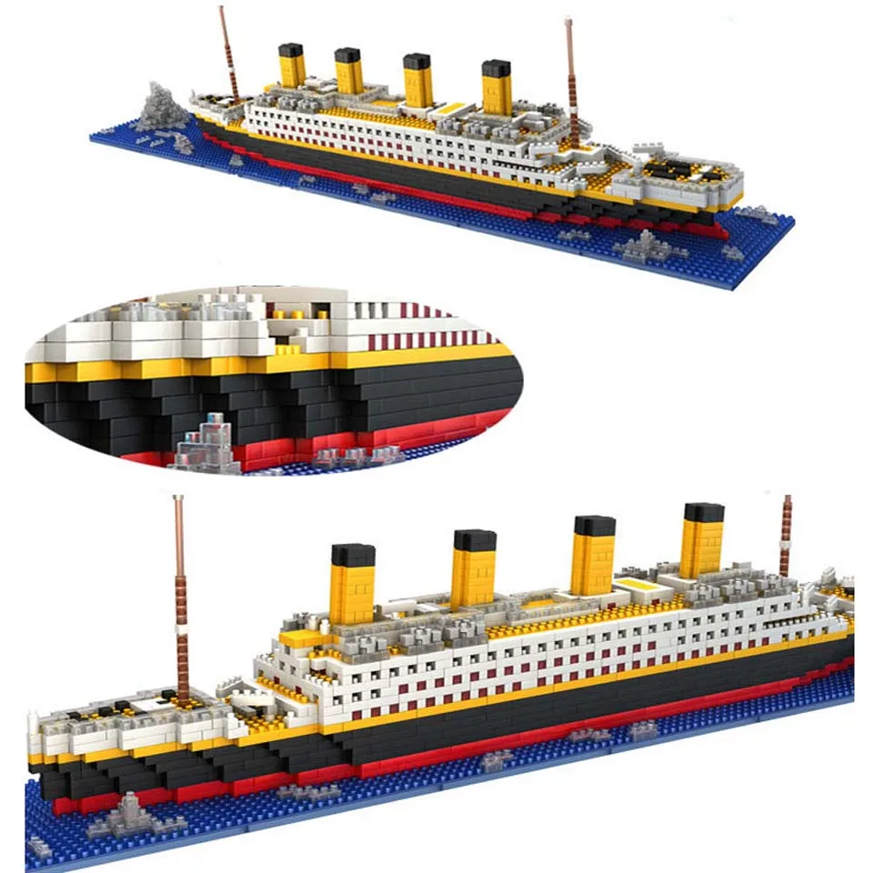 

1860 pcs titanic cruise ship model boat DIY Diamond lepining Building Blocks Bricks Kit children toys Christmas gift