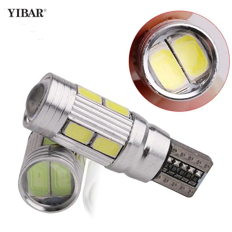 

1x 10smd T10 White 5630 Led 194 W5w Can Bus Error Free Wedge Bulb On Vehicle Side With Built-in Can Bus And Radiator