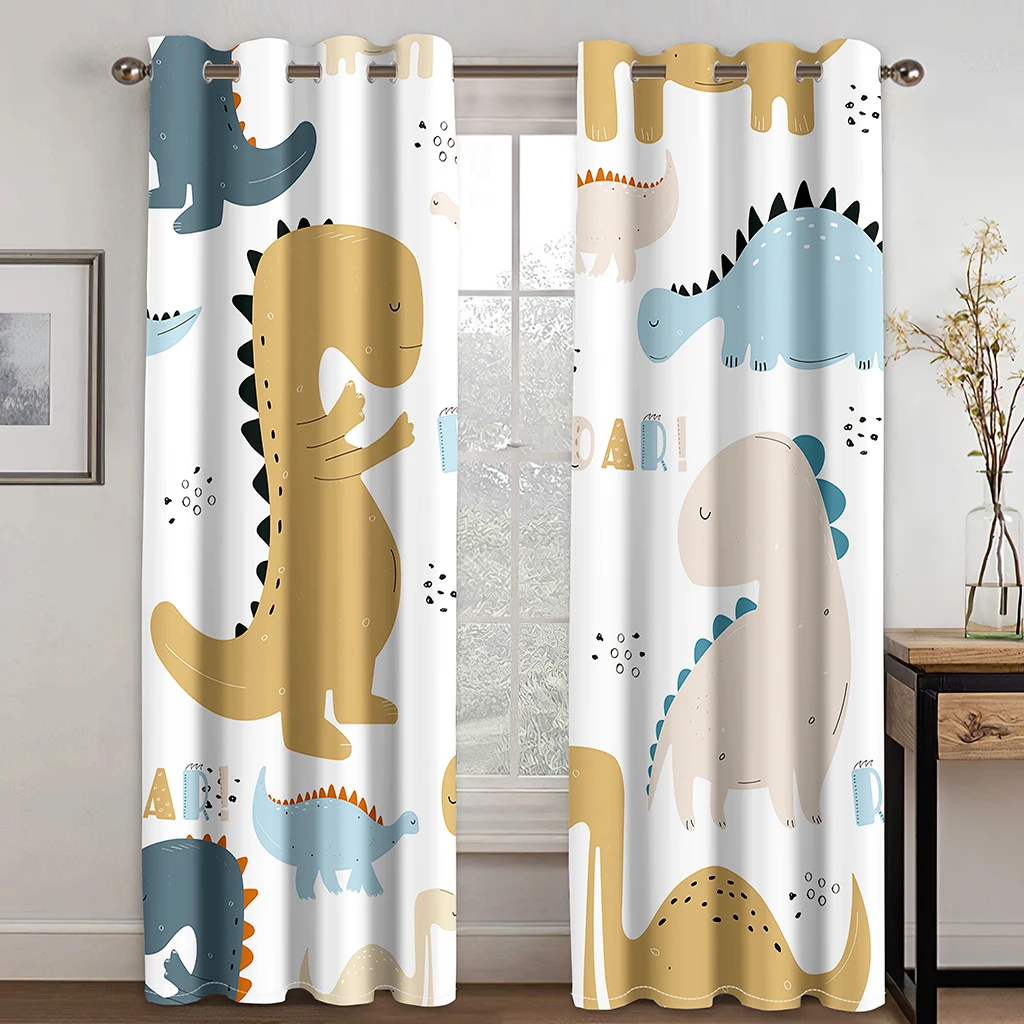 

Children's Favorite Cartoon Animals Dinosaur Curtains Kids Boys Girls Bedroom Living Room Decor Curtains 2 Panels Free Shipping