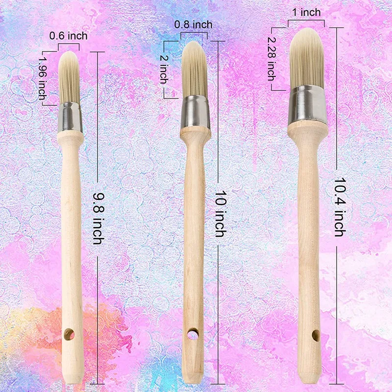 6 Pieces Edge Painting Tool With Wooden Handle Trim Paint Brushes Trim , 3 Sizes images - 6