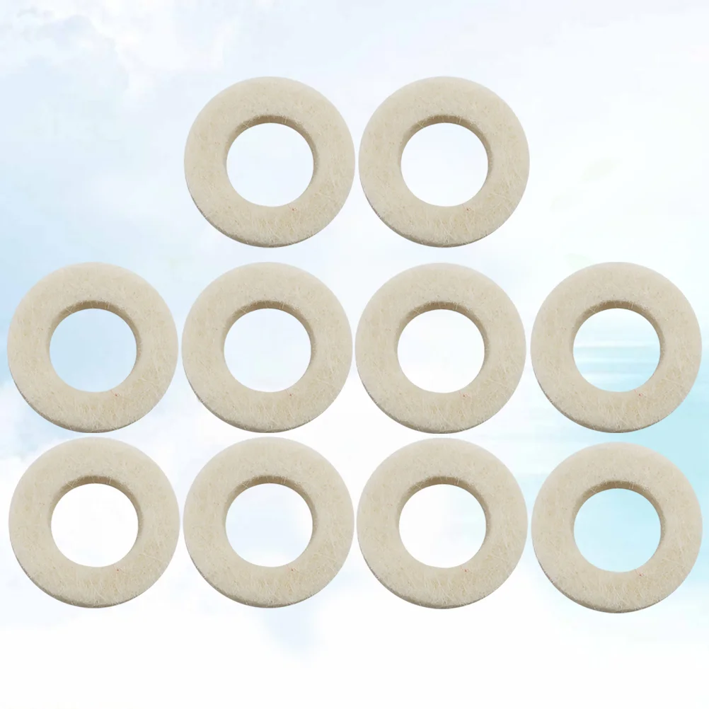 

10pcs Trumpet Felt Pads Instrument Washers Cushion for Musical Instrument Accessory ( White )