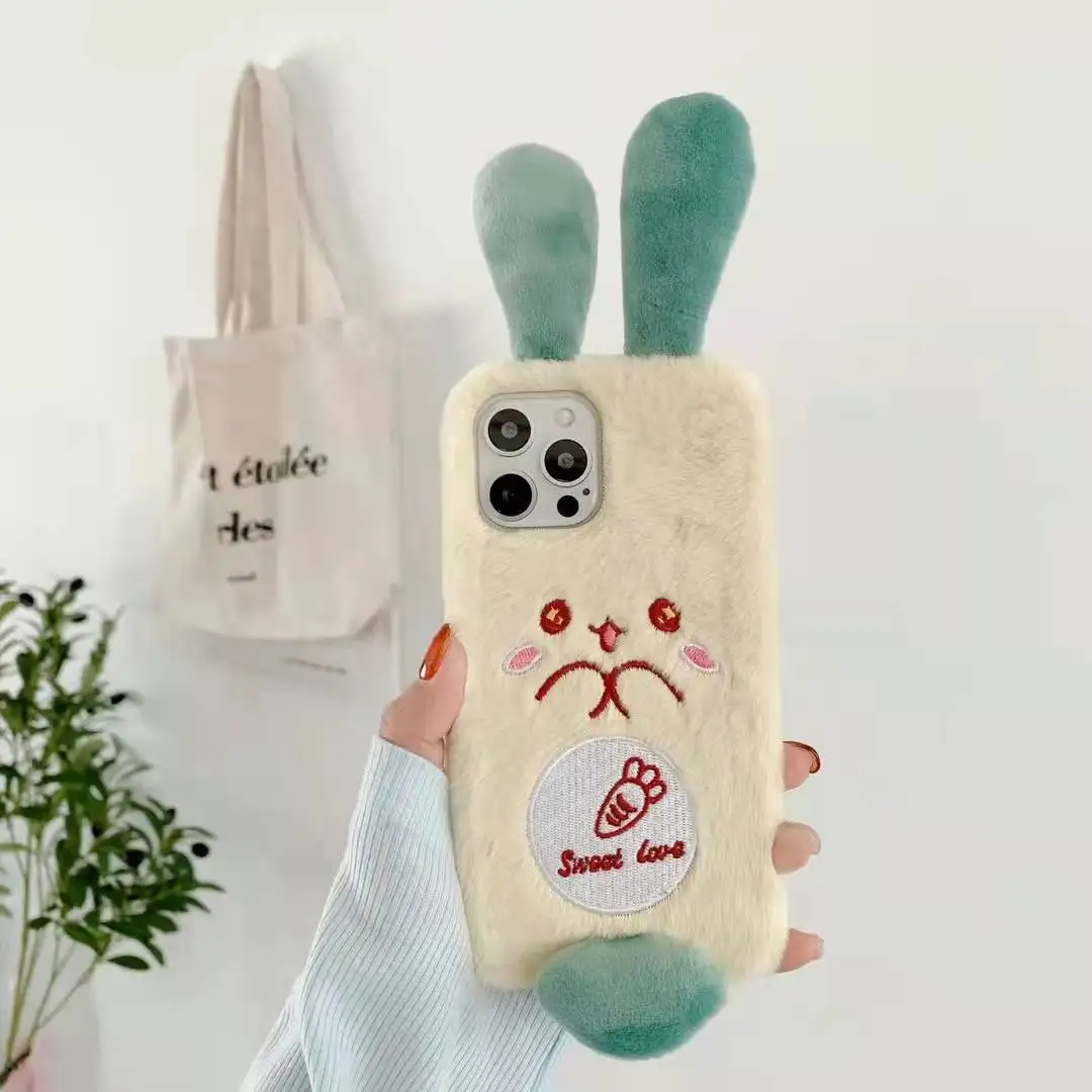 3D Милый Плюшевый чехол с кроличьим мехом для телефона Huawei Nova 9 Pro 3 7I 5T P50 P40 P30 P20 P10 Y9S