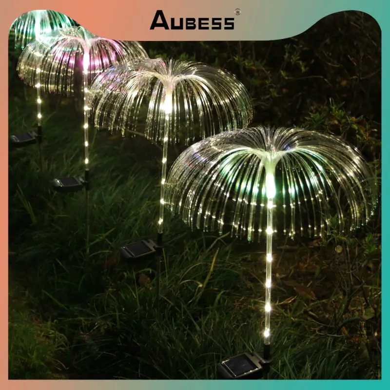 Optic Jellyfish Floodlight Outdoor Led Lawn Lights Waterproof Fiber Patio Villa Yard Decor Jellyfish Light Solar Garden Lights