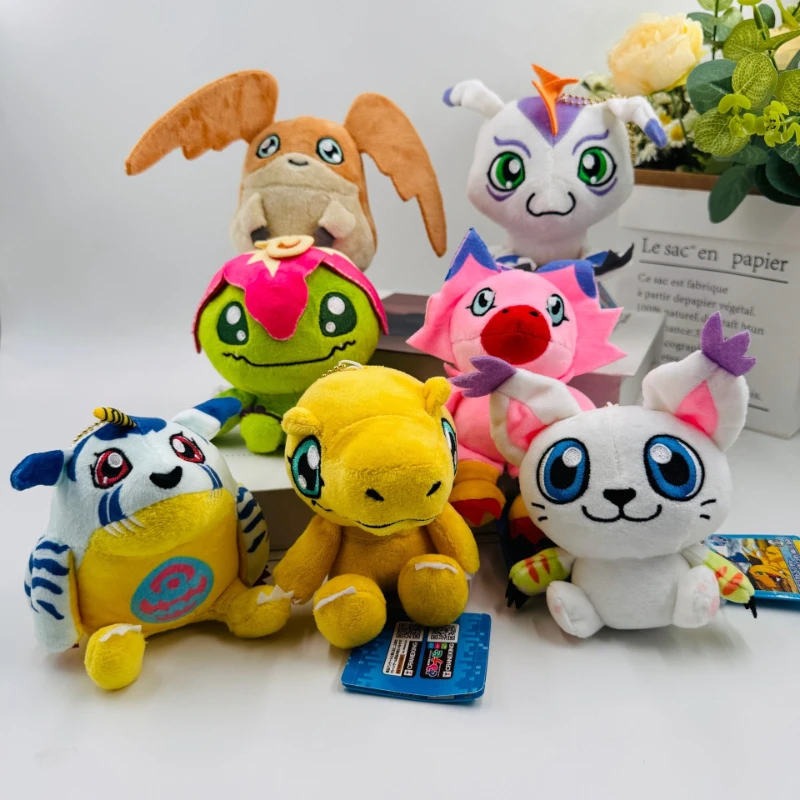 Фото Плюшевые игрушки-подвески Digimon Adventure 10 см: Патамон, Агумон, Тейлмон, Гомамон, Пиёмон, Габумон – коллекционные фигурки, подарки №1