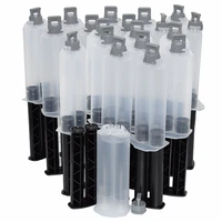 20 pieces 24ml empty double barrel adhesive cartridge syringe dispenser 2 part 11 epoxy ab glue tube and 20 pieces hand plunger