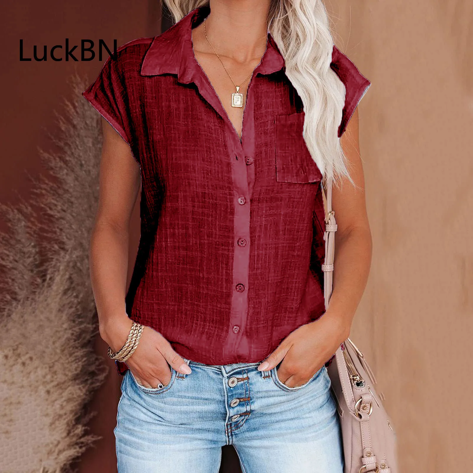 

Cotton Linen Womens Tops White Shirt Women Office Elegant Pocket Short Sleeve Shirts Casual Blue Summer Loose Blouses Blusas