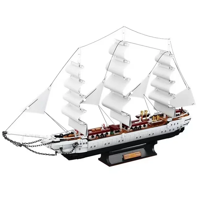

Креативный пиратский корабль MOC, Белый лебедь, пиратские лодки, строительные блоки, идеи, серии, кирпичи, игрушки для детей, рождественские п...