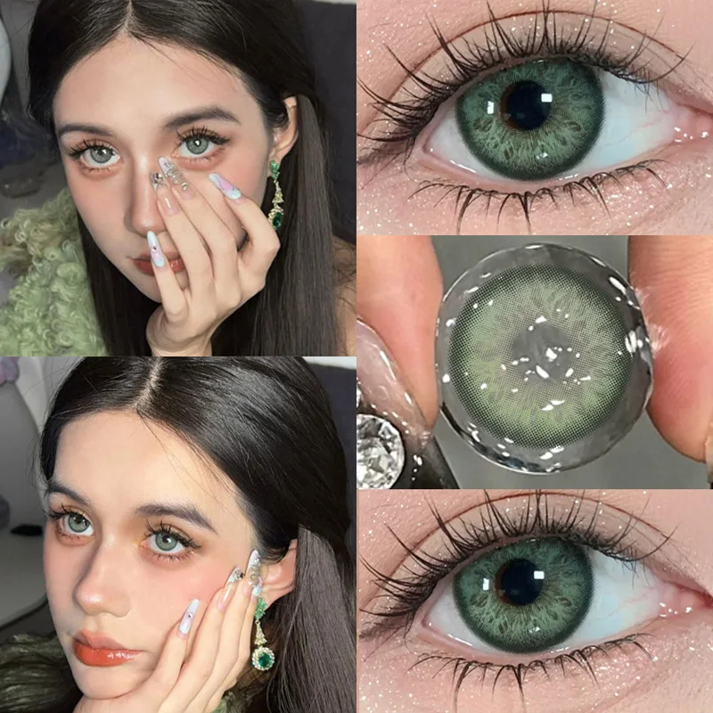 DUOXIU 1 пара корейские цветные контактные линзы для глаз зеленые натуральные серые