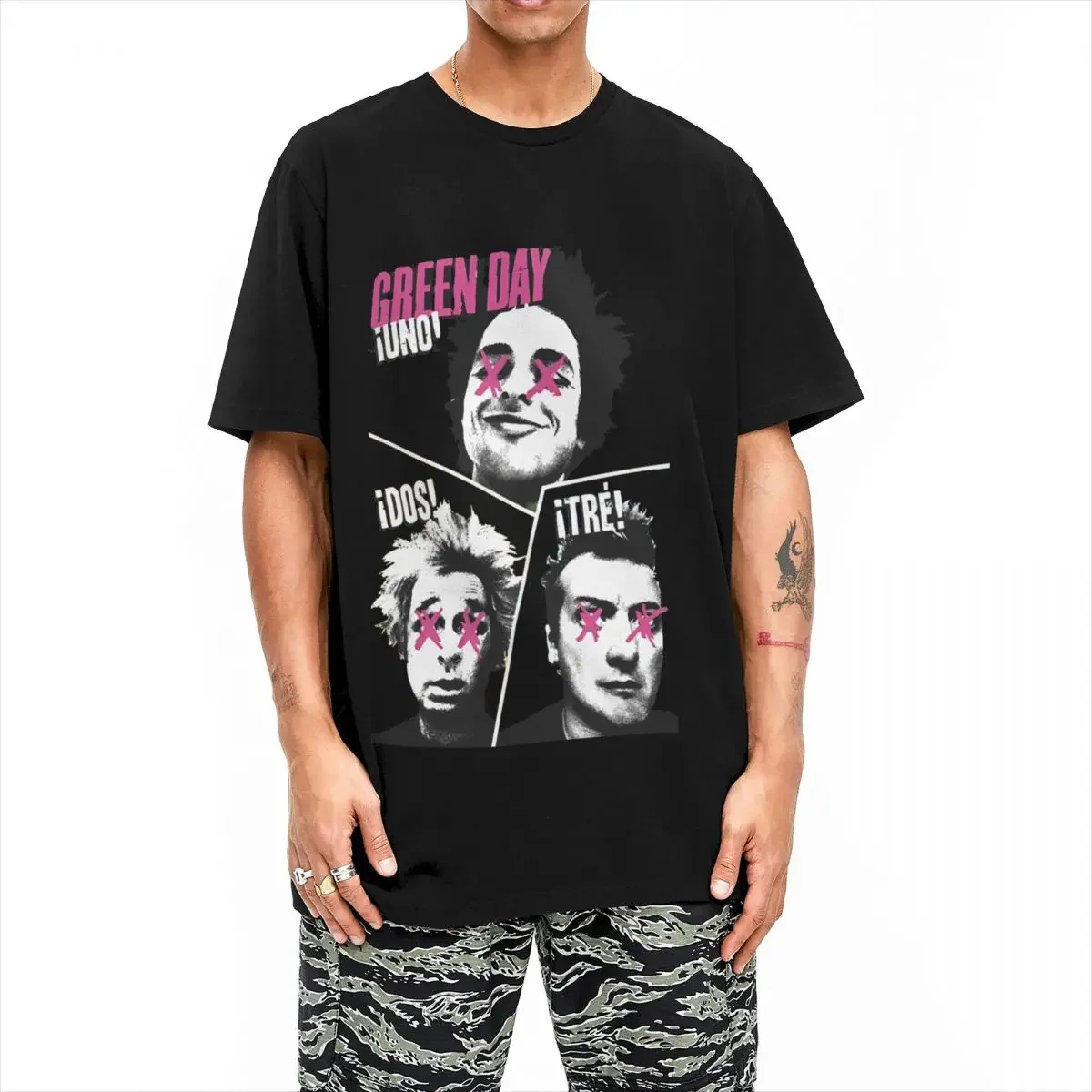 2024 Зеленый Da Vissiru T Shirt Мужской Saviors Band Tour Ретро Футболки из 100% хлопка Летняя