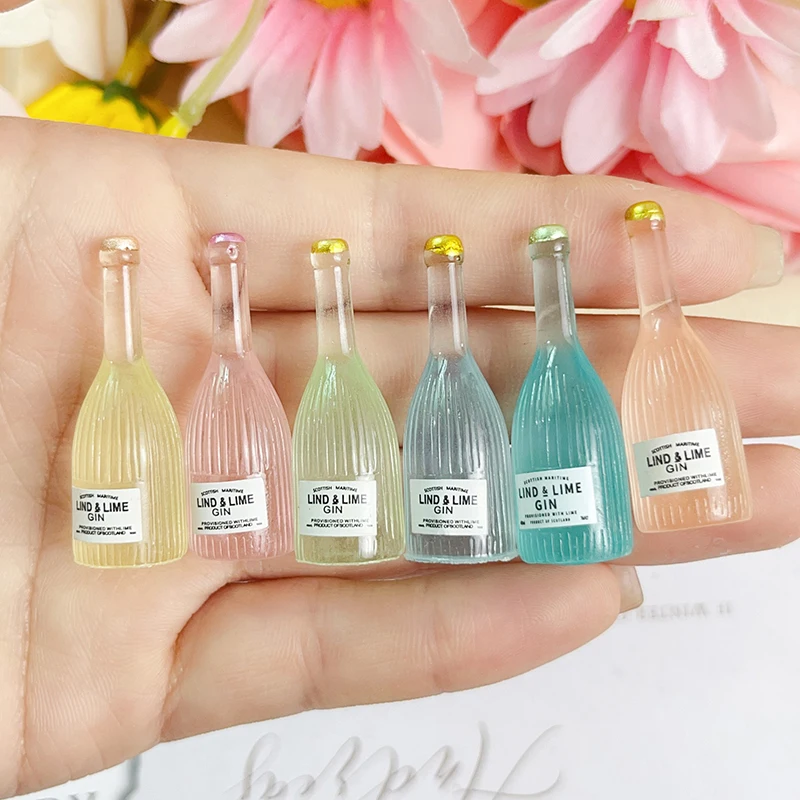 3Pcs Luminous Mini Wine Bottle Beer Bottle Ornament Noctilucous Micro Landscape Decoration For Dollhouse Miniature Kids Toy