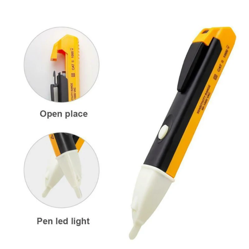 

Electric Indicator 90-1000V Non-Contact Socket Wall AC Power Outlet Voltage Detector Sensor Tester Pen LED Light Tester Pen