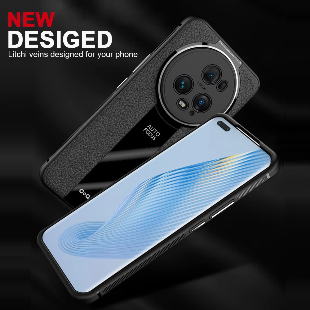 Magic 5 Luxury Litchi Veins Silicone Phone Case For Honor Magic 5 Pro Ultra-thin Painting TPU Cover Coque For Magic 5Pro Casing