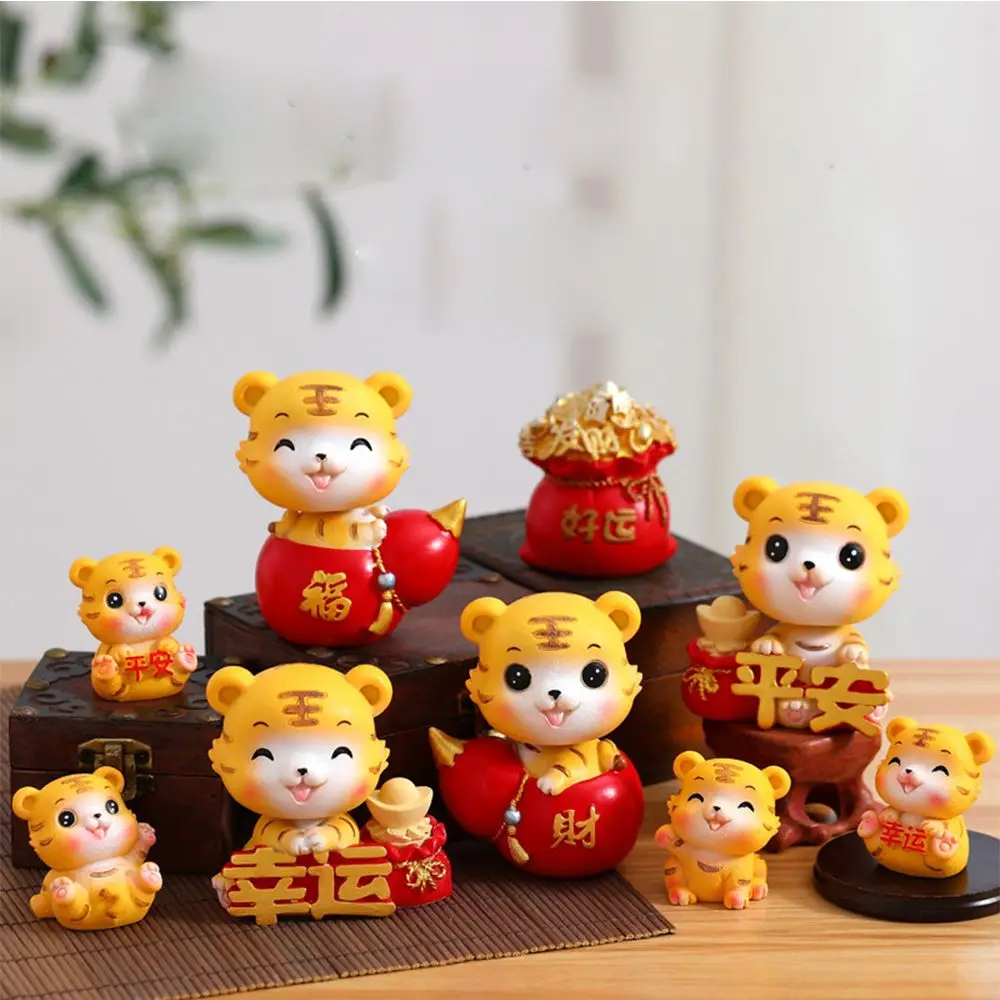 

Симпатичные домашние аксессуары для спальни, украшения, миниатюрные фигурки в виде животных, тигров, полимерные фигурки для 2022