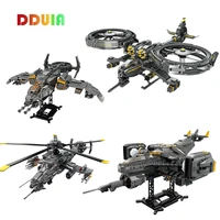 military series aircraft fighter building blocks gunship model combat battle helicopter assembled toy gifts for kids