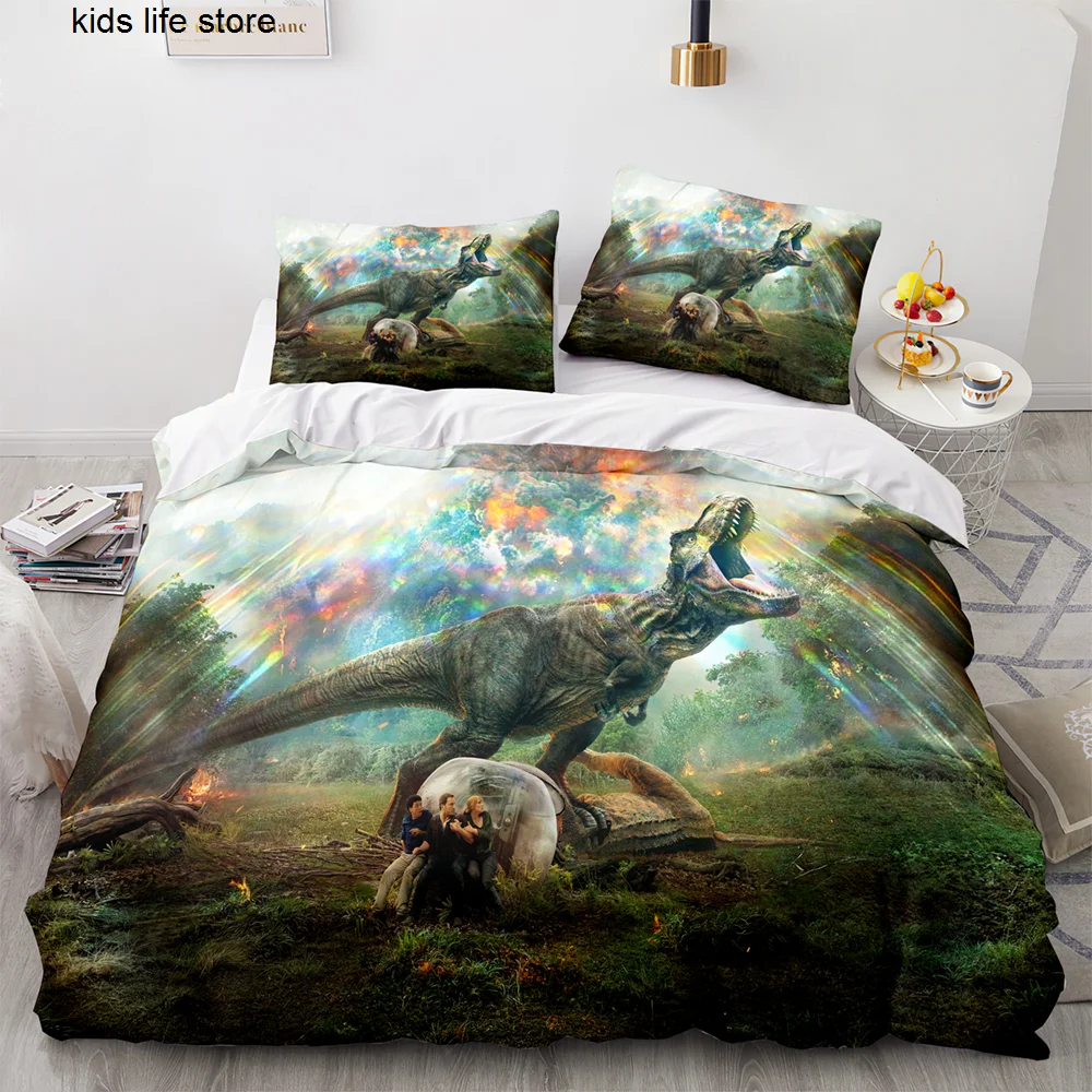 

Dinosaur Bedding Set Single Twin Full Queen King Size Jurassic era Bed Set Aldult Kid Bedroom Duvetcover Sets 3D Print 034