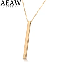 AEAW Solid 10K 14K 18K  Yellow Gold Luxury Pendant Necklace for Engagement Wedding Party for Women Annniversary Gift
