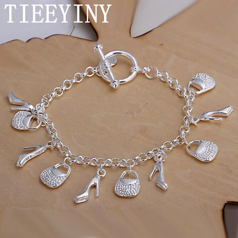 

TIEEYINY New Fashion Gift For Women Beautiful High Quality 925 Silver Jewelry Charm Bracelets Factory Price Free Shipping