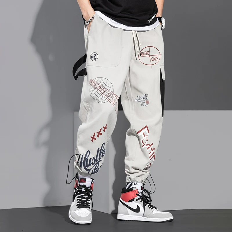 

Повседневные мужские комбинезоны в уличном стиле, весна-осень 20220, Брендовые мужские повседневные брюки с несколькими карманами, свободные ...