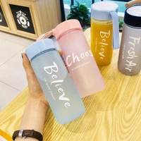 600ml sports cup couple water cup plastic portable drink bottle outdoor rope water bottle juice milk cup kitchen cup