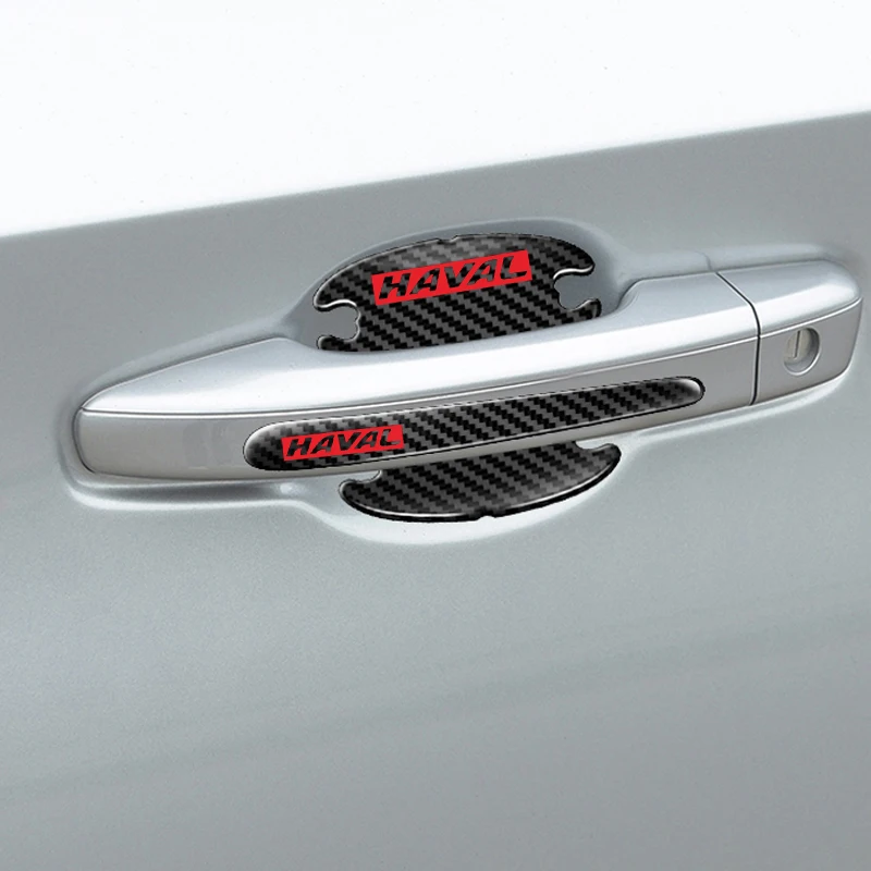 8 шт. защитные наклейки на дверную ручку из углеродного волокна с логотипом