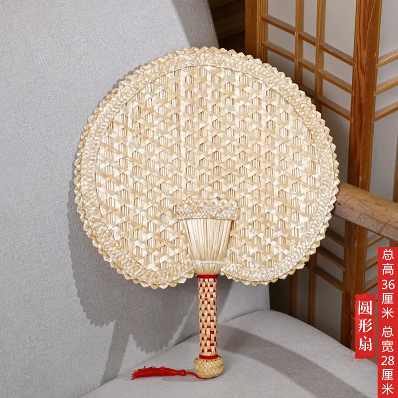 1 шт. плетеный вручную соломенный веер летний экологически чистый круглый ручной