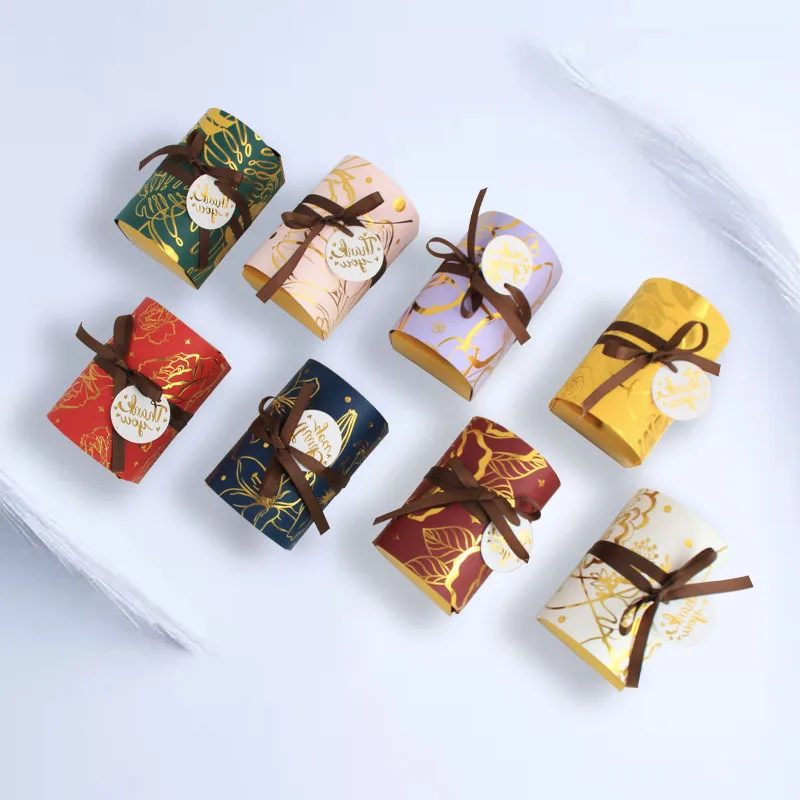 

10pcs Jewel Box Shape Paper Candy Dragee Gift Box Cookie Chocolate Macaroon Wedding Party Gift Packaging Box for Biscuits Sugar