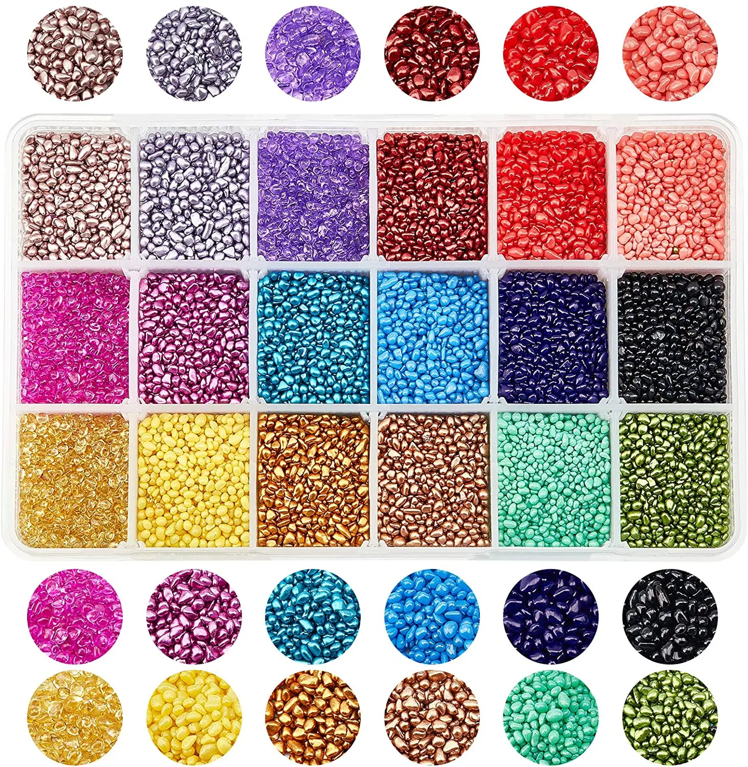 

Стеклянные бусины 414 г, нестандартные стеклянные бусины, небольшой стеклянный гравий, незасверленный крупный блестящий камень 1,5-2 мм, разны...