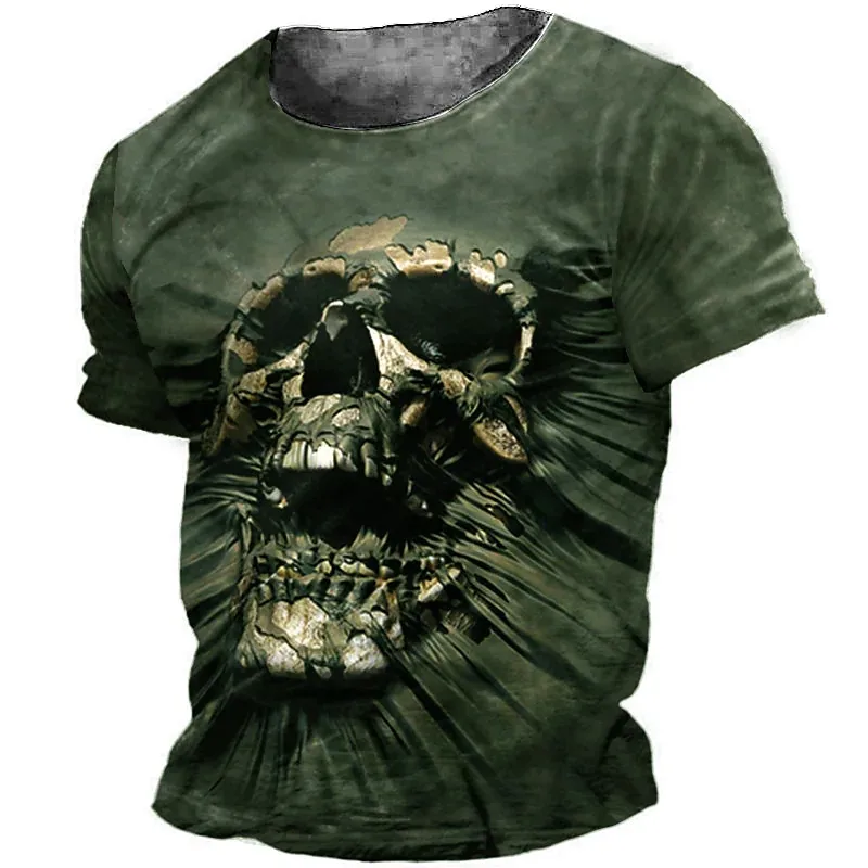 

Skull Tshirt Men 2022 New 3D Tshirt Casual Oversized Short Sleeve Clothes Streetwear Hip Hop Summer Printed Tops Men's T Shirts