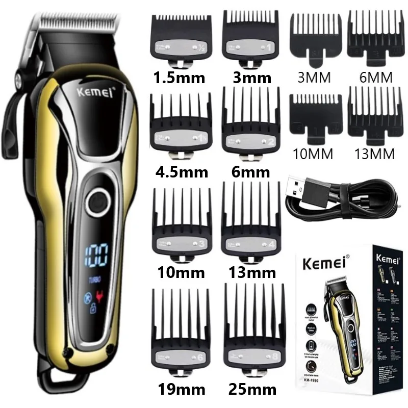 Professional Men's Hair Cutting Machine Wireless Barber Trimme