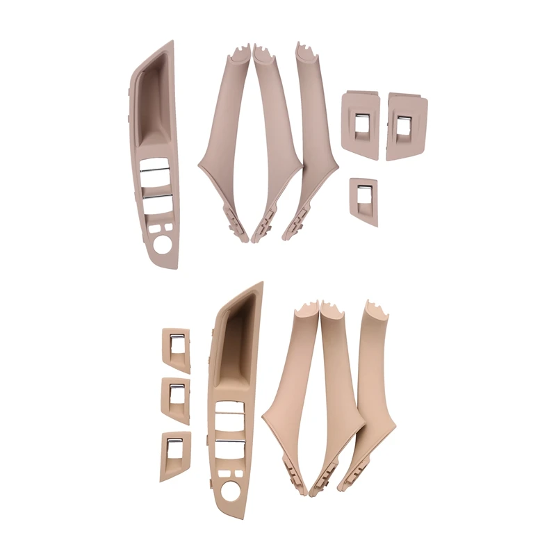 

2 Set Left Hand Drive For Bmw 5 Serie F10 F11 520 525 Car Door Handle Panel Pull Trim Cover,Creamy-White & Cream Color