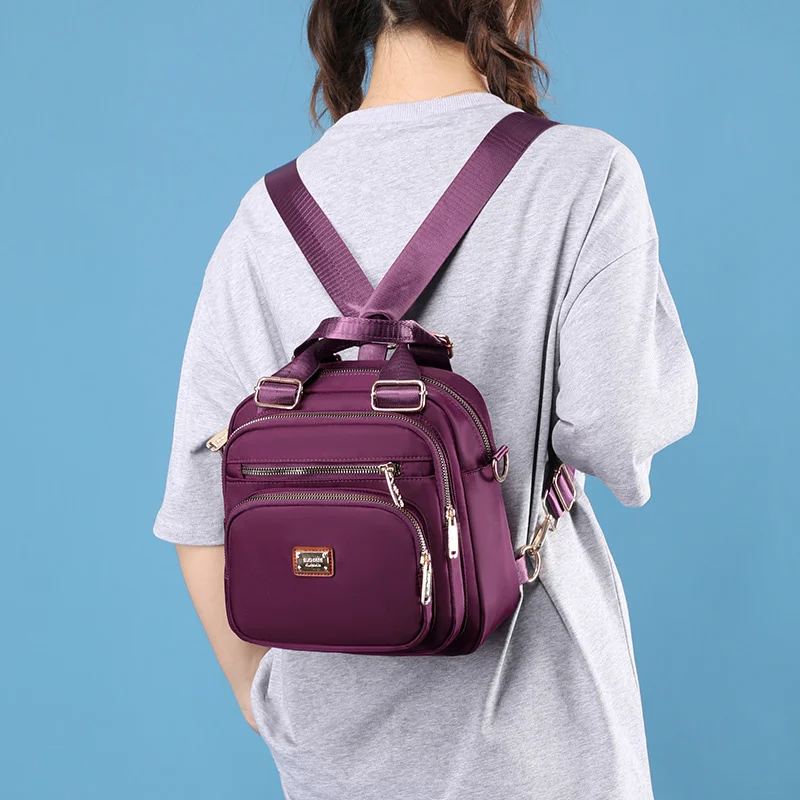 

2022 Fashion Trend Women's Small Backpack Multifunctional Waterproof Nylon Travel Shoulder Bag Fashion Handbag Female Mochila