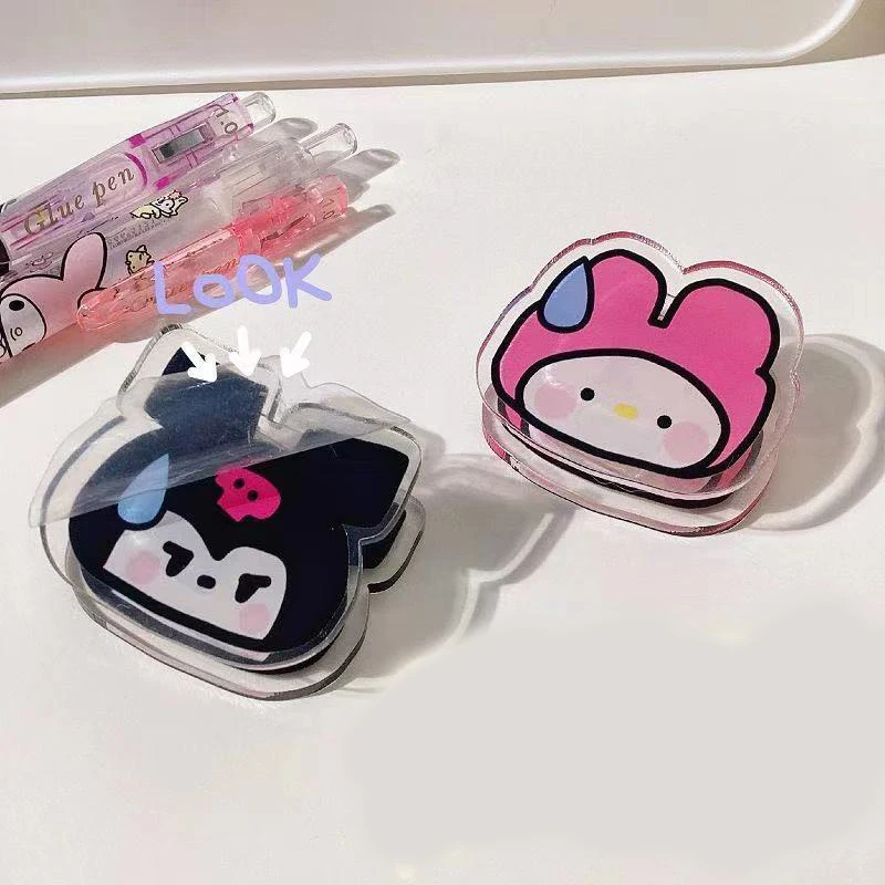 

Kawaii Sanrio Mymelody Kuromi Hairpin Cute Speechless Expression Hair Accessories Multifunctional Test Paper Clip Girl Gift