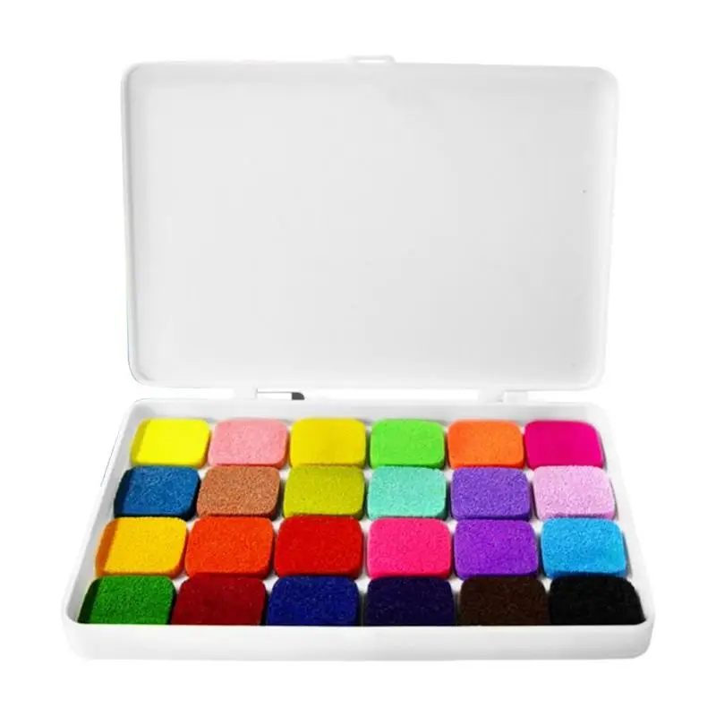 

Ink Pads For Kids Washable Water-based Printing Oil Washable Stamp Pads 12/24 Colors Finger Ink Pads DIY For Paper Scrapbook