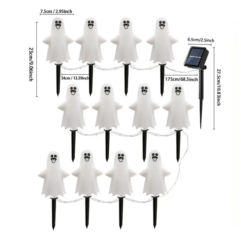 Маркеры для дорожек на Хэллоуин водонепроницаемые огни солнечных колышках